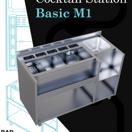 Cocktail Station Basic M1– the perfect stainless steel station for your bar. Ergonomic, durable, and built for top performance!
