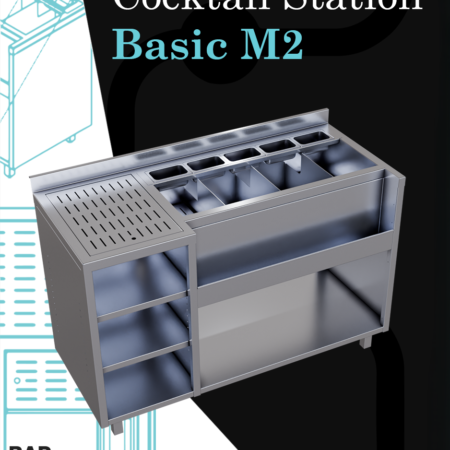 Cocktail Station Basic M2– the perfect stainless steel station for your bar. Ergonomic, durable, and built for top performance!
