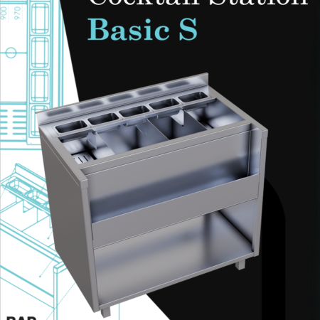 Cocktail Station Basic S– the perfect stainless steel station for your bar. Ergonomic, durable, and built for top performance!