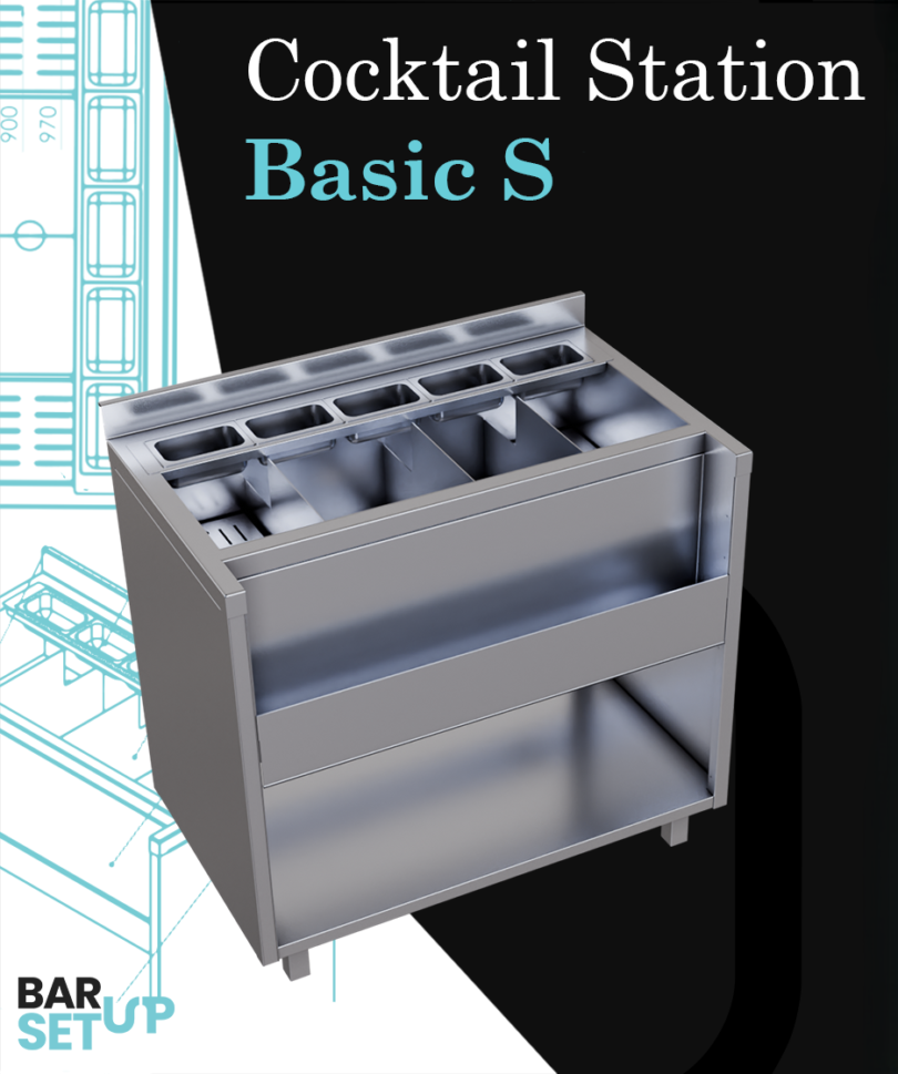 Cocktail Station Basic S– the perfect stainless steel station for your bar. Ergonomic, durable, and built for top performance!