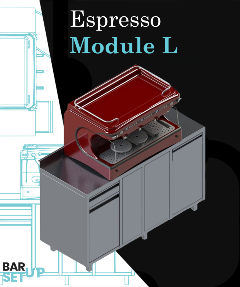 Espresso Module L – the perfect stainless steel cocktail station for your café. Ergonomic, durable, and built for top performance!