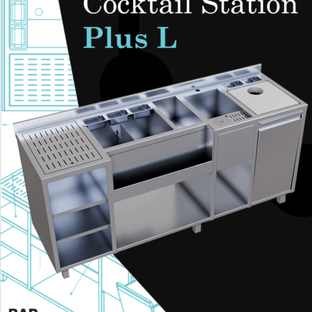 Cocktail Station Plus L– the perfect stainless steel station for your bar. Ergonomic, durable, and built for top performance!